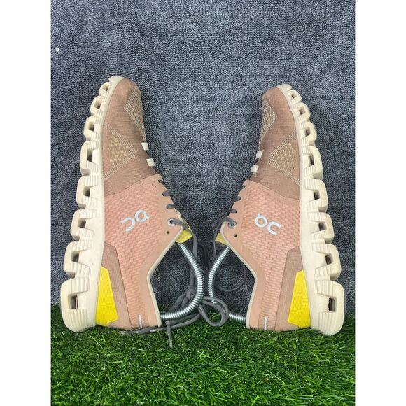 On Running Cloud Women’s 7 Swiss Engineering Neutral Running Shoes Beige Pink - Picture 6 of 8